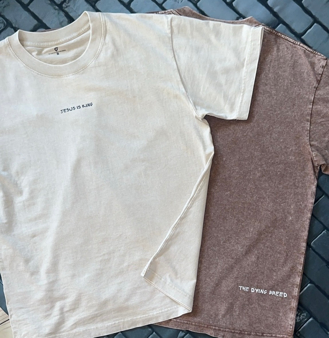 JESUS IS KING | UNISEX | OVERSIZED | ACID WASHED TEE