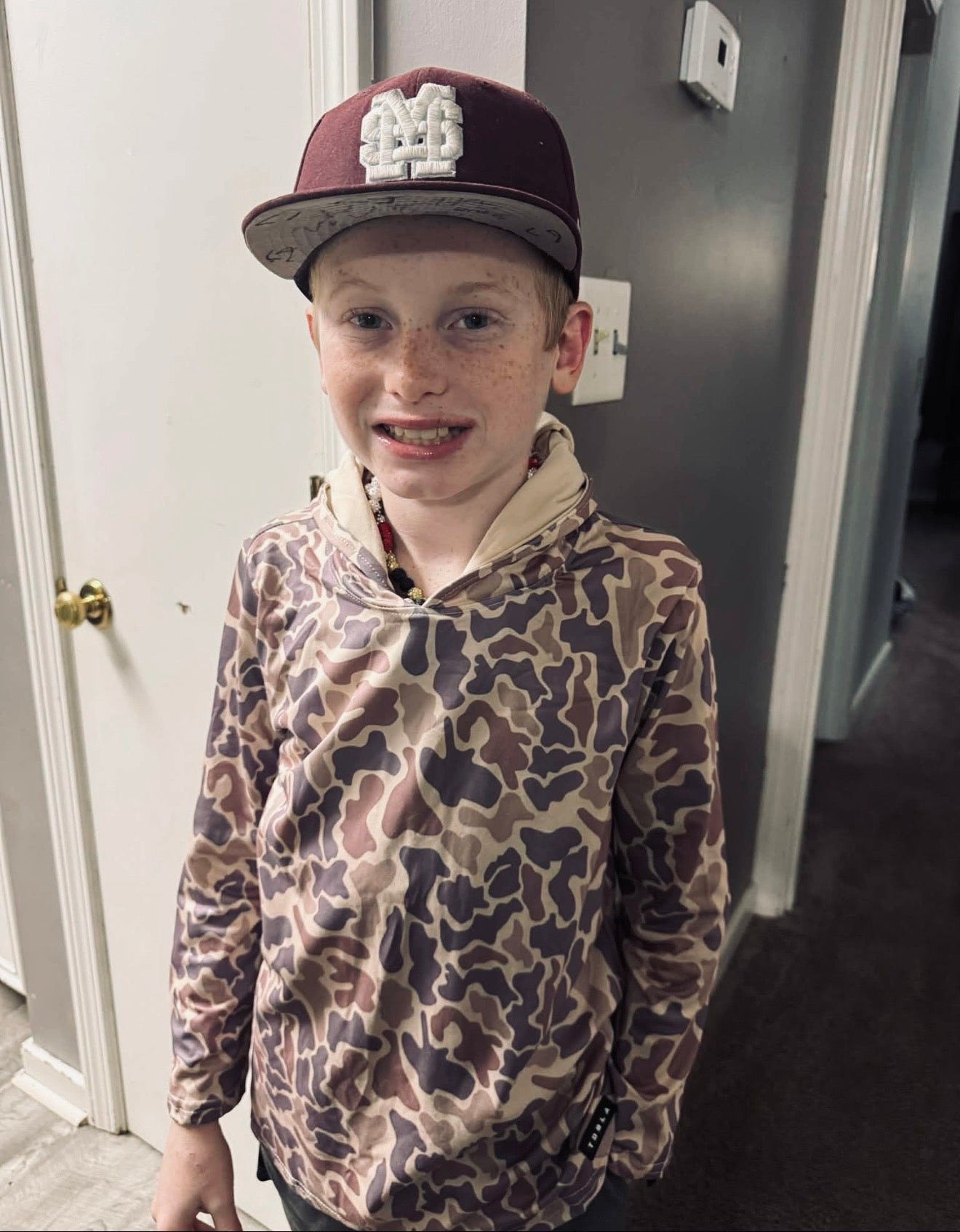 YOUTH | GRAY, LIGHT GREEN OR BROWN CAMO HOODIE