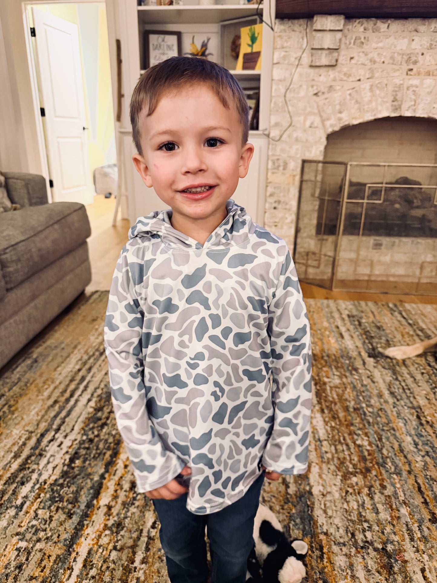 YOUTH | GRAY, LIGHT GREEN OR BROWN CAMO HOODIE